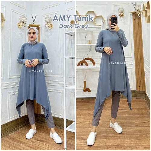 AMY-004 Baju Atasan Tunik Jersey Korea